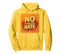 Naranja Anti Bullying No Place For Odio Declaración Sudadera con Capucha, Unisex para Adultos, Limón, M