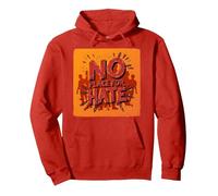 Naranja Anti Bullying No Place For Odio Declaración Sudadera con Capucha, Unisex para Adultos, Rojo, L