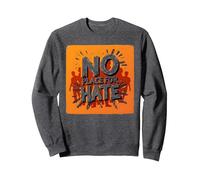 Naranja Anti Bullying No Place For Odio Declaración Sudadera, Unisex para Adultos, Jaspeado Oscuro, L