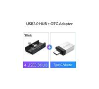 (Naranja) Concentrador USB 3.0 con fuente de alimentación Adaptador divisor USB 3.0 Divisor múltiple