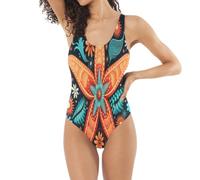 Naranja Estrellas De Mar Alegre OcéAno Bañadores de Mujer Traje de Una Pieza Bañador Ropa de Baño Monokini para Chica