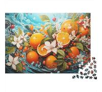 Naranja Fruta Flor Puzzle de 1000 Piezas Puzzle para Adultos Papel Escena Agua Fresca Relajante Decoración Hogar Regalo Concentración 38x26cm/1000pcs