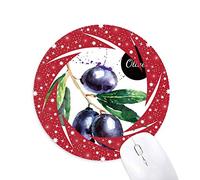 Naranja fruta sabrosa sana acuarela Wheel mouse pad de goma roja redonda