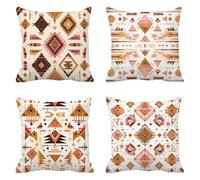 Naranja Funda Cojin 45 x 45 Juego de 4 Bohemia Cojines Sofa Terciopelo Funda de Almohada Cojines Decorativos, Cojin Infantil Pillow Case Cuadrado Cushion Covers Almohada Sofa, Home Decoration a-72