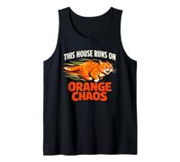 Naranja Gato Caos Gato Gracioso Naranja Tabby Meme Comedia Camiseta sin Mangas