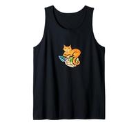 Naranja Gato Flores Jardinería Gatito Jengibre Gatos Camiseta sin Mangas