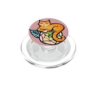 Naranja Gato Flores Jardinería Gatito Jengibre Gatos PopSockets PopGrip para MagSafe