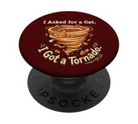 Naranja Gato Mamá Jengibre Felino Tornado Caos Humor PopSockets PopGrip Adhesivo