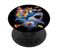 Naranja Gato Montando Tiburón Pizza Taco Rainbow Espacio Divertido PopSockets PopGrip Adhesivo