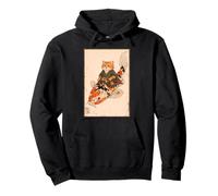 Naranja Gato Samurai Koi Peces Japonés Arte Ilustración Sudadera con Capucha
