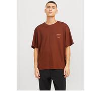 Naranja Hombres Cotton Camiseta Impresión Posterior L EU