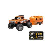 (Naranja) Mini RC Monster Truck 1:64 Escala Todoterreno Camión de Juguete Todoterreno 2.4Ghz Control