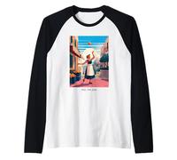 Naranja Mujer Sol Italia Mercado Alegría Energía Citrus Camiseta Manga Raglan