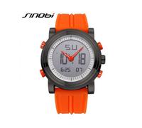 (naranja negro)Nuevo reloj de pulsera deportivo con cronógrafo para hombre de la marca SINOBI, de cuarzo