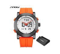 (Naranja) Relojes deportivos SINOBI para hombre, correa de silicona, reloj digital de marca para hombre