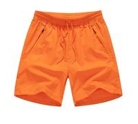 Naranja,S,Pantalones de Playa de Secado rápido para Hombre, bañadores de Doble Capa con Bolsillos con Cremallera, Pantalones Cortos hasta la Rodilla para Viajes