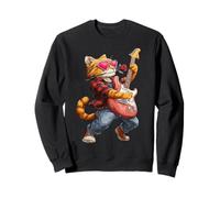 Naranja Tabby Cat Guitarrista Tocando Guitarra Día de San Valentín Sudadera