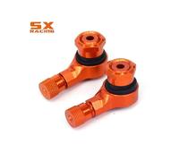 (Naranja) Tapas universales para válvulas de llanta y rueda de motocicleta CNC de colores vivos, 2 unidades,
