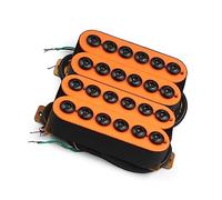 Naranja Tornillo Ajustable Piezas Polares Doble Bobina Imán De Cerámica Guitarra Humbucker Pastillas De Cuello/Puente Piezas de Guitarra Eléctrica (Color : Set)