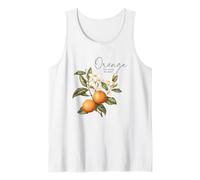 Naranja You Glad We Met Citrus Floral Design Camiseta sin Mangas