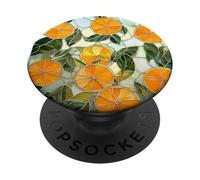 Naranjas en rodajas manchadas cítricos patrón botánico PopSockets PopGrip Adhesivo
