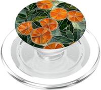 Naranjas en rodajas manchadas cítricos patrón botánico PopSockets PopGrip para MagSafe