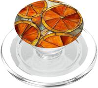 Naranjas en rodajas manchadas cítricos patrón botánico PopSockets PopGrip para MagSafe