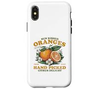 Naranjas seleccionadas a mano Vintage Fruit Retro Peach Graphic Carcasa para iPhone X/XS