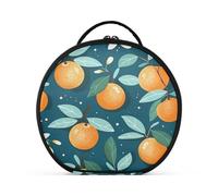 Naranjo Azul Bolsa de Maquillaje Organizador de Circular Cosméticos Bolsas Creatividad con Divisor Ajustable para Mujeres