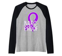 Narc Proof Narcisista Abuso Violencia Doméstica Concientización Camiseta Manga Raglan