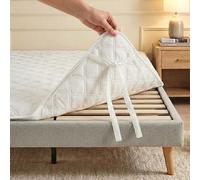 NARCISO Cubrecanapé matrimonial 160x190 cm para cama de matrimonio acolchado, salvamaterasso antidesgaste, antiácaros e hipoalergénico, cubre láminas con fijación en las esquinas anti-desplazamiento