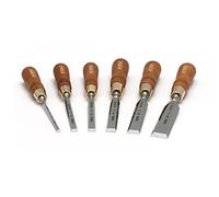 Narex 811666 - Juego de 5 cinceles para madera en caja (varias dimensiones para las cuchillas), color plateado