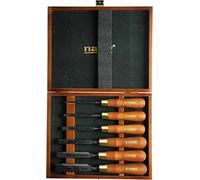 Narex Cinceles de borde biselado pulido en caja de madera - Juego de 6 piezas