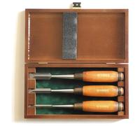 Narex Set para engranaje escoplos (3 piezas) - Madera de haya - Bisel - Acero Cr-Mn - Juego de escoplos para dentado y limpieza de verzahnungen