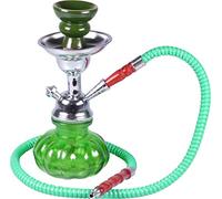 Narghile Aladin 24 cm in verto con finiture in metallo