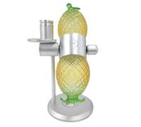 Narguile Plateado Estilo Piña - Cachimba de Gravedad de Vidrio y Aluminio - Hookah Shisha con Maletín para Tabaco o Hierbas