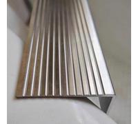 Nariz de escalera de acero inoxidable personalizable, 4 cm x 160 cm, antideslizante, protector de borde de escalón para exteriores, ribete de metal para mayor seguridad, resistente a la intemperie