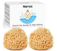 Naroa Natural Baby Bath Sponge in Gift Box | Esponja de mar suave de lana suave para bebs | Essential de la hora del bao recin nacido | Sostenible