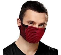 NAROO F5s - Mascarilla deportiva 2 en 1 reversible, reutilizable de tela transpirable con filtro antipolvo lavable MICRONET, soporte de orejas, clip ajustable para nariz para deporte o vida diaria