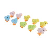 Naroote 10 Uds. Juguete de Pollito a Cuerda, Juguetes para Pollitos Saltadores, Juguetes de Pollo a Cuerda de Felpa Suave con Colores Brillantes, Ideal para Niños y Gatos