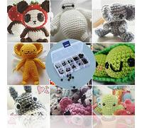 Naroote 100 Piezas Ojos de Muñeca DIY, Piezas de Juguete de Plástico para Manualidades Hechas a Mano, Ojos de Muñeca con 5 Tamaños para Muñecas Osos, Ideal para Niños de Educación Temprana