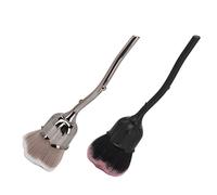 Naroote 2 uds. Brocha de Maquillaje Suave y Esponjosa para Polvo Facial, Colorete, Removedor de Polvo de Uñas para Manicura, Cabello de Nailon ABS