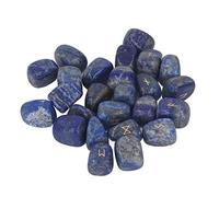 Naroote 25 Piedras de Runa de Cristal con Alfabeto de Anciano Grabadas Naturales para Meditación de Adivinación, Piedras de Letras de Mente Pacífica para de PCoket (lapislázuli)