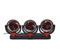 Naroote 3 Cabezas Autoventilador, Potente Flujo de Aire Estable Copa de Succión Carpeta Portátil Portátil Cool Fentilator to Rid (24V)
