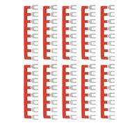 Naroote 400V 25A Cobre TB Terminal Strip Block PVC Vaina Barrera Tipo Horquilla Raya para Electrodomésticos, 10pcs (TB-2508)