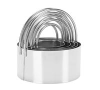 Naroote 5 Cortadores de Galletas, Cortadores de Galletas de Acero Inoxidable con Cómodas Asas Curvas, Ideales para Sándwiches, Rosquillas, Pan y Pasteles, 4,5 Cm, Cm, 6, 7, 8