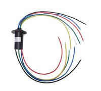 Naroote 6 Cables 30A 250RPM Rotación de 360 grados Tipo de Tapa Pequeña y Precisa Conductivo 30 Mm de Diámetro, Anillos Colectores de Anillos Deslizantes, Conector Giratorio de Junta Deslizante
