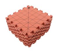 Naroote 9 PCS Tapetes de Bloqueo para Tejer y Ganchillo, Tableros de Espuma Entrelazados de Color Rojo Ladrillo con Líneas de Rejilla, Juego de Tapetes de Bloqueo de Tejer Livianos y Portátiles para