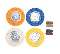 Naroote 9 Ruedas Pulidoras de Vías Respiratorias 8 Pulgadas para Amoladora Angular de 4,5 Pulgadas, Kit de Rueda de Pulido de Metal de Aluminio sin Bridas con 5 Barras Compuestas