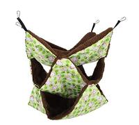 Naroote Acogedora Hamaca de Triple Capa para Jaula de Hámster, Nido para Dormir Suave y Cálido, Diseño de 3 Capas para Mascotas Juguetonas, Cama Colgante Fácil de Usar, Material de Franela Verde y